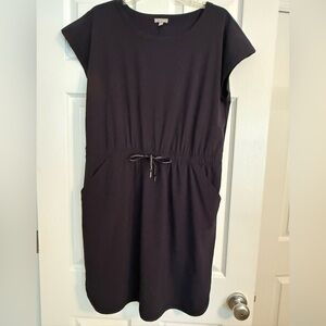 Talbots Classic Navy Mini Dress with Drawstring & Pockets